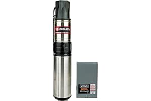 Red Lion RL12G05-3W2V 4-inch Submersible Deep Well Pump with Control Box 1/2 HP, 12 GPM, 3-Wire, 230 Volt, Steel, 14942405