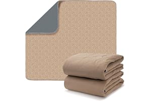 Alsunny Bed Pads Washable Waterproof 44x52 Inch(2Pack), Washable Chucks Pads for Adult, Large Bed Pads Washable Waterproof for Beds,Bed Protector Pads for Seniors,Pets,Washable Bed Pads