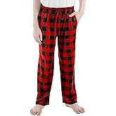 Cooraby Boys Plaid Pants Boys Girls Printed Plaid Pants with Pockets Drawstring Elastic Waist for Christmas