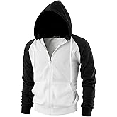 GIVON Men's Zip Up Hoodie Lightweight Baseball Raglan Hooded Sweatshirt