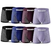 Boxhero [2026 Upgrade Bamboo Boxer Briefs- Breathable Mens Underwear, Built-in with 3D Pouch Comfortable Underwear for Men