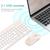 cimetech Wireless Keyboard and Mouse Combo UK Layout Pink 2.4G Slim view 4