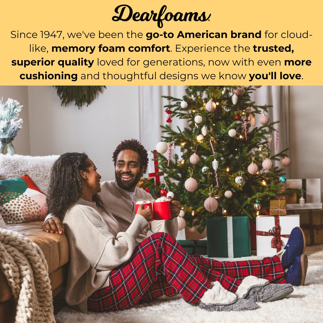 Dearfoams womens Fuzzy Memory Foam Beth Bedroom Bootie Slipper Sock With Grippers