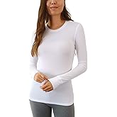 Pure Look Women's Long Sleeve Waffle Knit Stretch Cotton Thermal Underwear Shirt