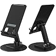 8849 Folding Phone Stand, Height Angle Adjustable Desktop Cell Phone Stand Holder for Desk, Anti-Slip Foldable Desk Phone Holder Compatible for iPhone Tank 2 Android Phone Tablet
