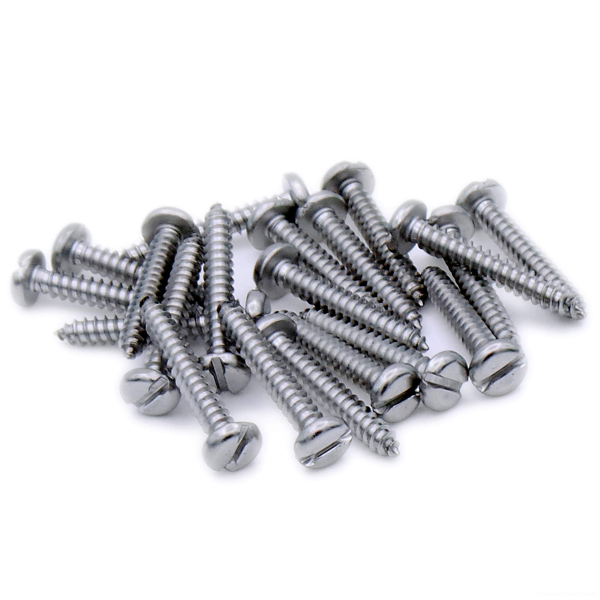 No.6 x 0.5 (3.5mm x 13mm) Slot Pan Self-Tapping Screw - Stainless Steel (A2) (Pack of 20)