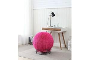 J&V TEXTILES 65 Inch Posture Fuzzy Exercise Yoga Ball Chair Set (Pink)
