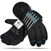 BIKINGMOREOK Winter Gloves for Men Women, -10°F 3M Thinsulate Ski Gloves Touchscreen Snowboarding Gloves Snow Gloves with Waterproof TPU Membrane Cold Weather Gloves
