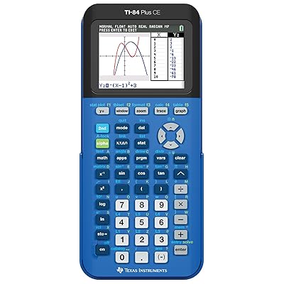 Texas Instruments 84PLCE/TBL/1L1/X TI-84 Plus CE Graphing Calculator, Bionic Blue