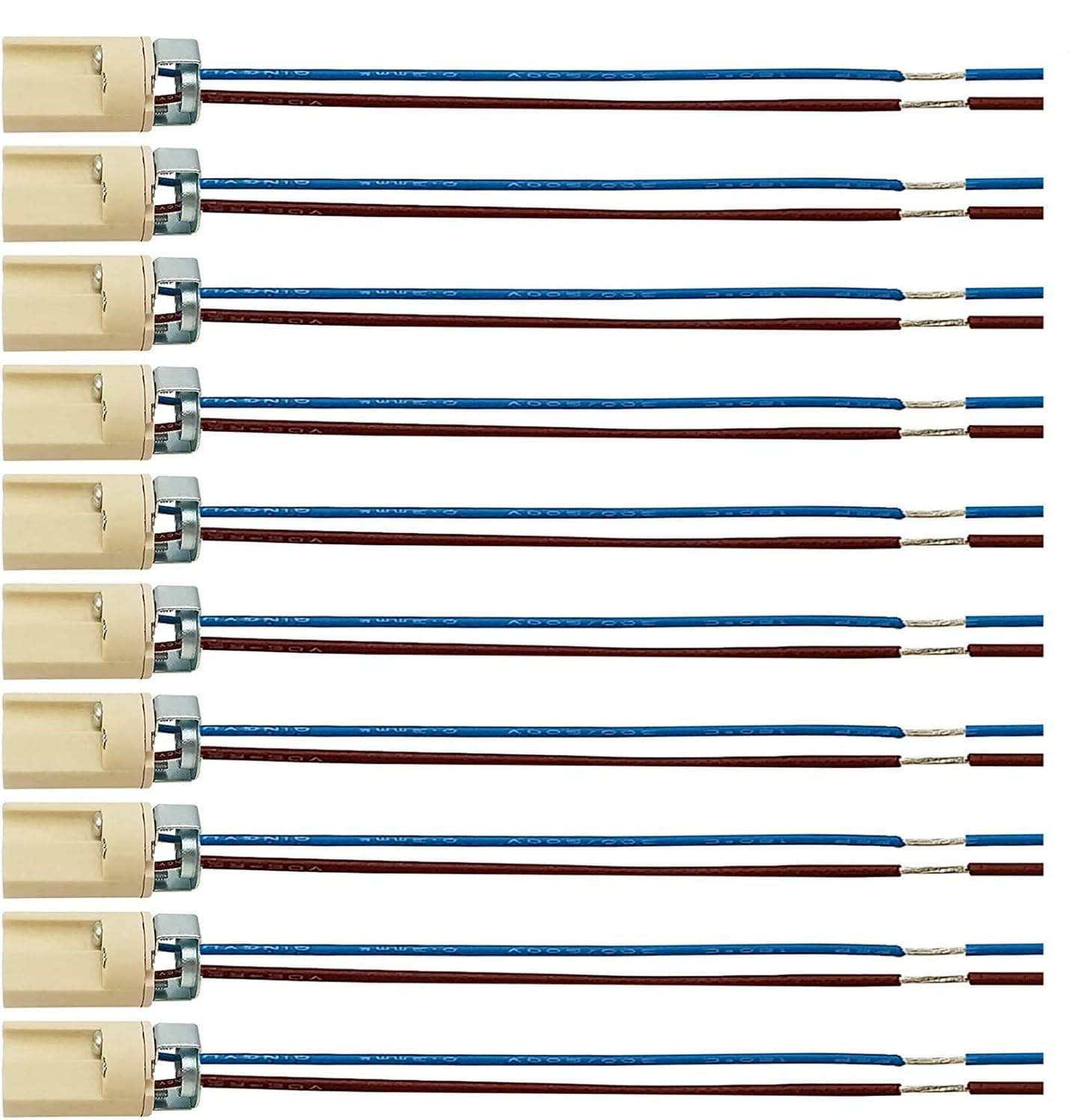 RUNCCI-YUN 10 pcs G9 Lamp Holder, Ceramic Body Socket for LED & Halogen Lights at Home