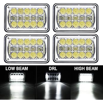 Amazon.com: LED Headlights with Bezel - LH and RH (Fit ... kenworth t600 wiring headlights 