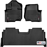 WeatherTech FloorLiners fits 2021-2026 Ford F-150 / Raptor, 2022-2023 Lightning - SuperCrew (1st &amp; 2nd Row) Black