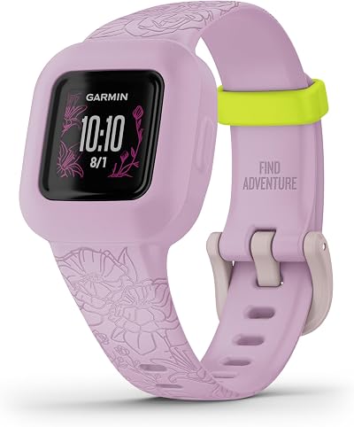 Garmin vivofit jr 3 Kids Fitness Tracker Swim-Friendly 1 Yr Battery Lilac Floral
