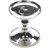 Hosley Aluminum Metal Decorative Pillar Candle Holder Silver Finish for Candles or Display, 5Inch High - Ideal for Weddings, 