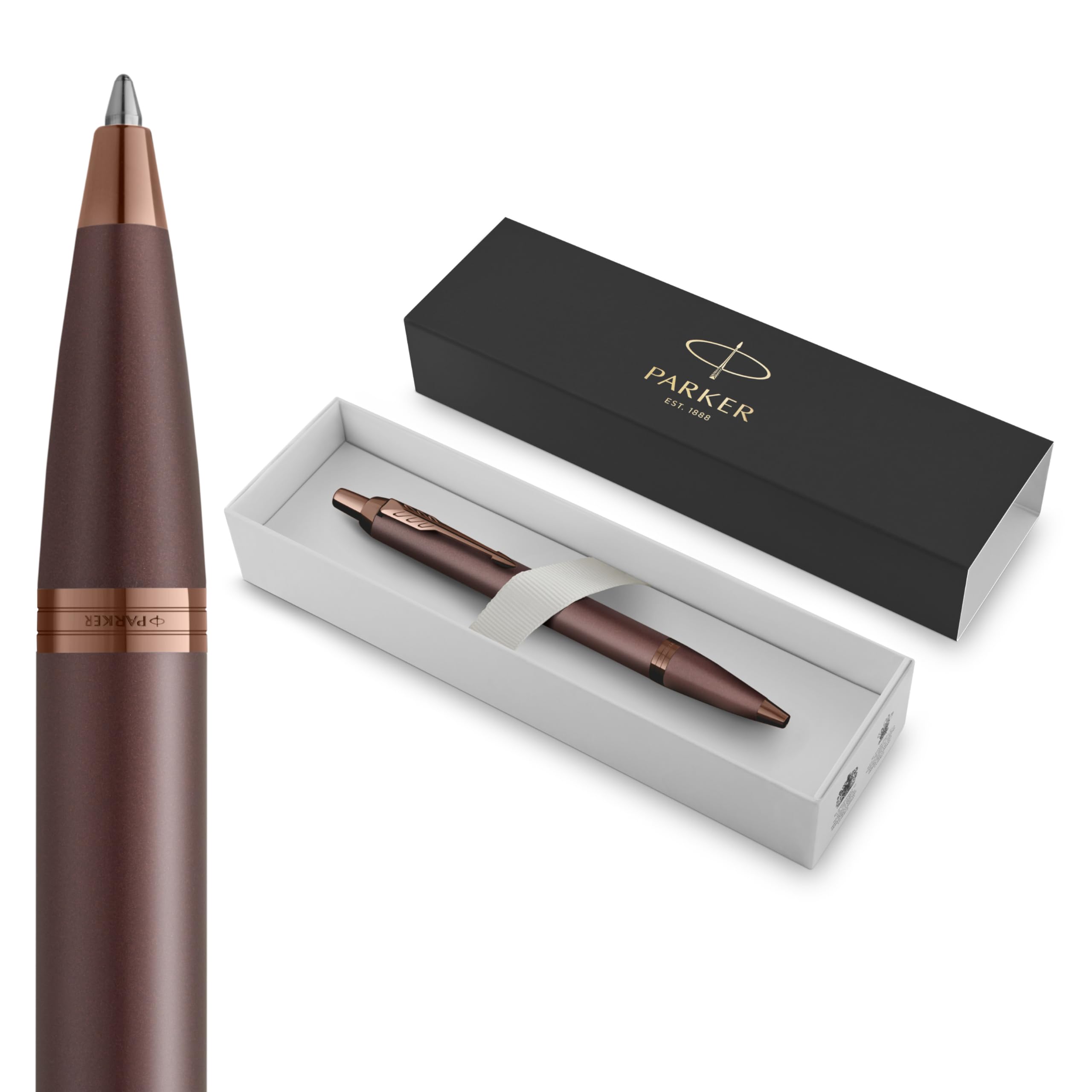 Parker IM Monochrome Ballpoint Pen | Burgundy Finish and Trims | Blue Ink | Medium Point | Gift Box — image 1