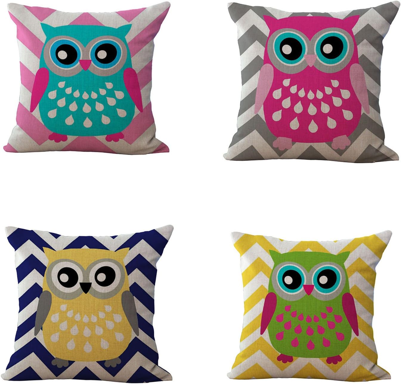 Amazon Com Uther Throw Pillow Case Square Decorative Cute Owl