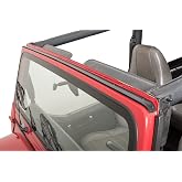 MasterTop Windshield Channel - Fits Jeep Wrangler CJ and YJ 1976-1995 - Provides Weather Tight Fit for Bimini Soft Top - Mounts to Factory Wind Shield Holes - Black Powder Coat Finish
