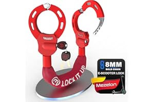 Mezelon Electric Scooter Lock, 8mm Chain Lock Bike Locks Heavy Duty Anti Theft with 3 Keys for E-Bike/Electric Scooters