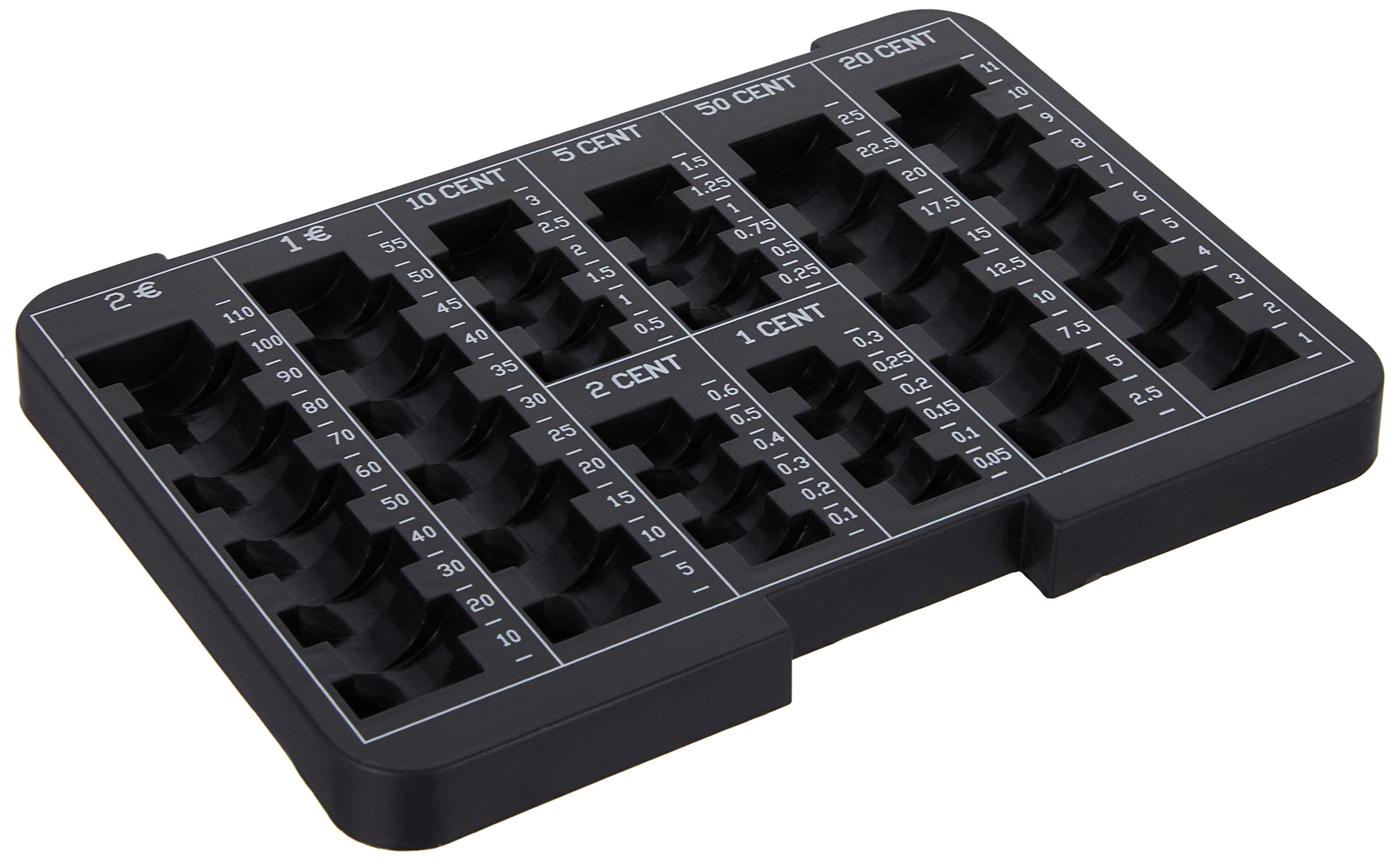 Garcia de Pou Plastic Coins Tray for Box, 24 x 17 x 1.8 cm, Black, One Size