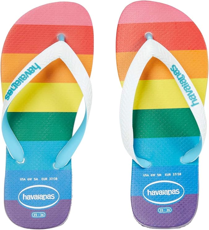 Amazon.com: Havaianas Top Pride Sole Sandals White 39/40 (US Men's 8, US Women's 9/10) Medium: Shoes