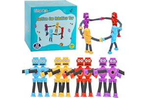 Limpskys Suction Cup Robot Toy for Kids 3-5 5-7, Autism Sensory Products,Toys for Ages 5-7,Sensory Toys for Kids with Autism (12 Pack Robot)