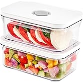 VAKUEN Premium Airtight Food Storage Containers, Mini Rectangular 2pc/set(0.53qt), Smart One-Click Seal Lid, No Hinges, 100% Leak Proof, BPA-FREE, Dishwasher, Freezer &amp; Microwave Safe