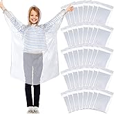 Berlune 40 Pcs Kid Ponchos Bulk Disposable Kids Rain Ponchos Bulk Emergency Raincoat with Elastic Sleeves(Clear)