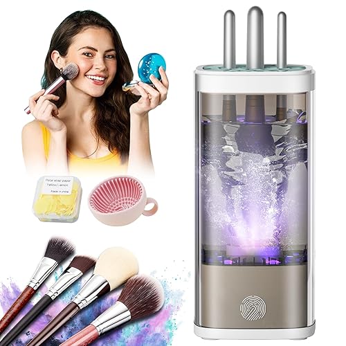 LOZLTX Make Up Brush Cleaner 【Strongest Clean-UV Lamp +7000RPM】Makeup Brushes Cleaner【Perfect Design-Suitable for All Make Up Brushes】Makeup Brush Cleaner