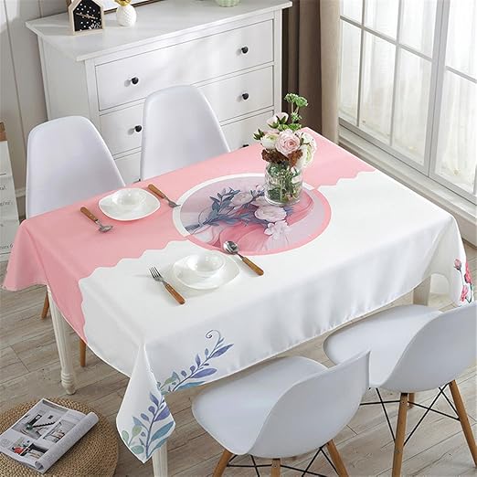 CrazyWind Mantel Resistente al Agua, Rosa y Blanco, Mesa de café ...