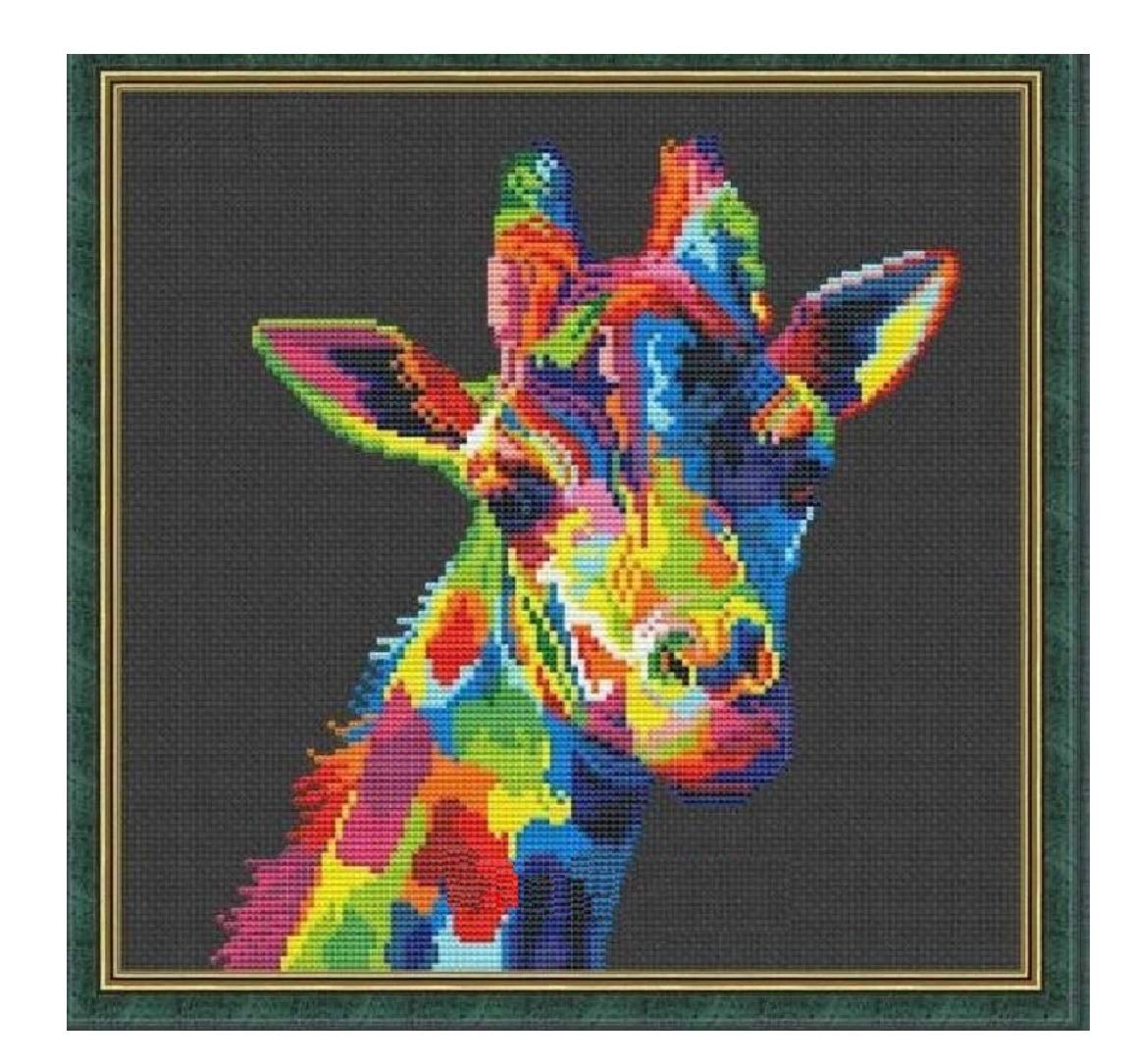 Colorful series,Colorful Giraffe in Dark counted cross stitch kits,29 * 32cm Egyptian cotton counted cross stitch kits Giraffe