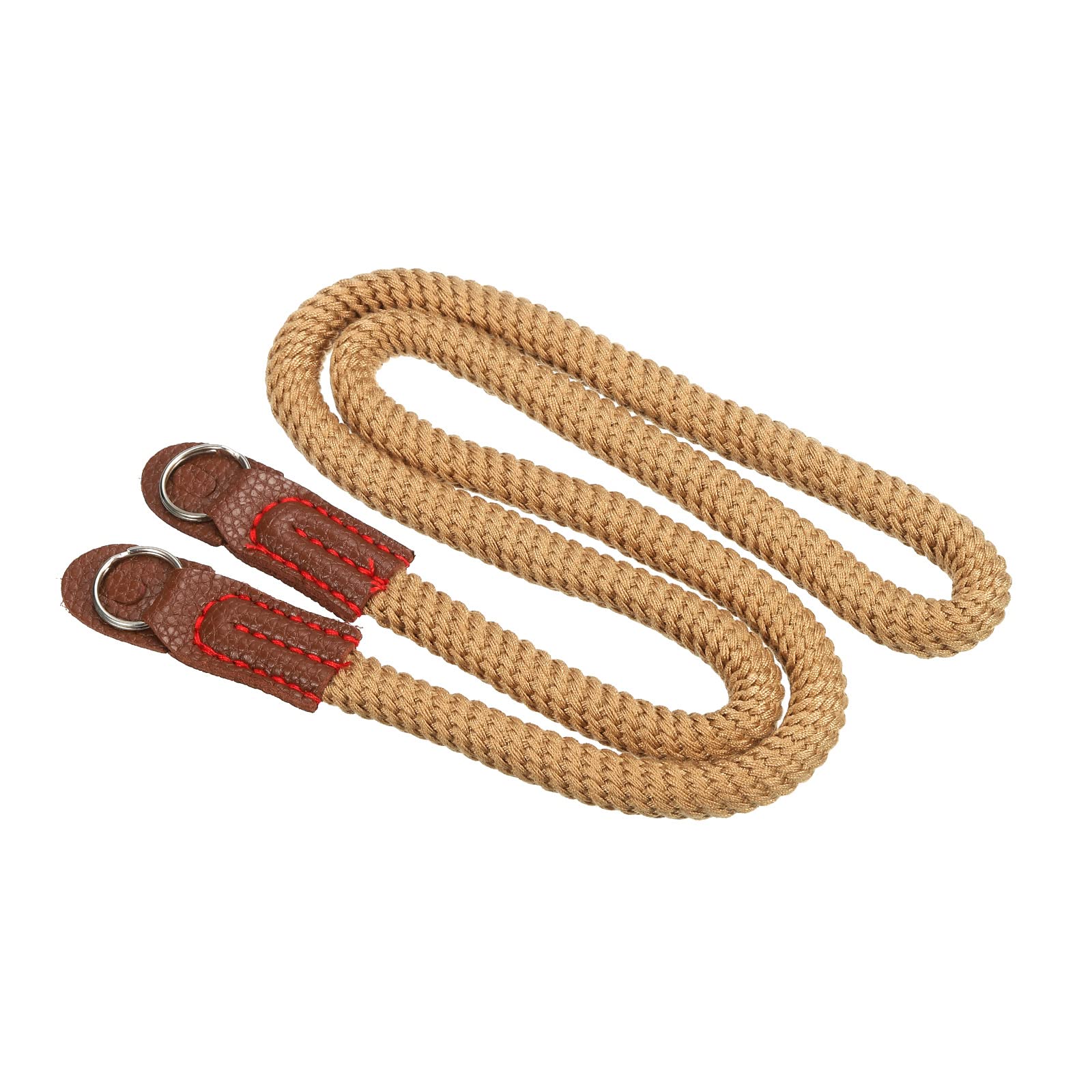 PATIKIL Camera Shoulder Strap, Cotton Soft Long Woven Round Cord Rope Holder with Mounting Ring for Outdoor Photography Camera, Brown