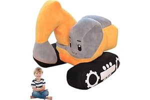Excavator Pillow Cute Construction Room Decor for Boys Digger Toy Themed Throw Pillow for Kids
