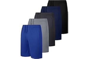 JORHIG Boys Athletic Basketball Shorts with Pockets Kids Youth Active Performance Gym Boys Shorts Quick Dry