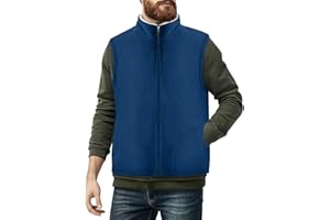 Mens Polar Fleece Vest Casual Lightweight Zip Up Sleeveless Jackets Winter Warm Soft Outerwear with Pockets Golf Vests