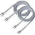 HANNLINTE 14 AWG HD Premium Soft Touch HiFi Speaker Cable with Banana Plugs (2 Pack, 15 Feet) 14 Gauge Banana Wire for Bi-Wir