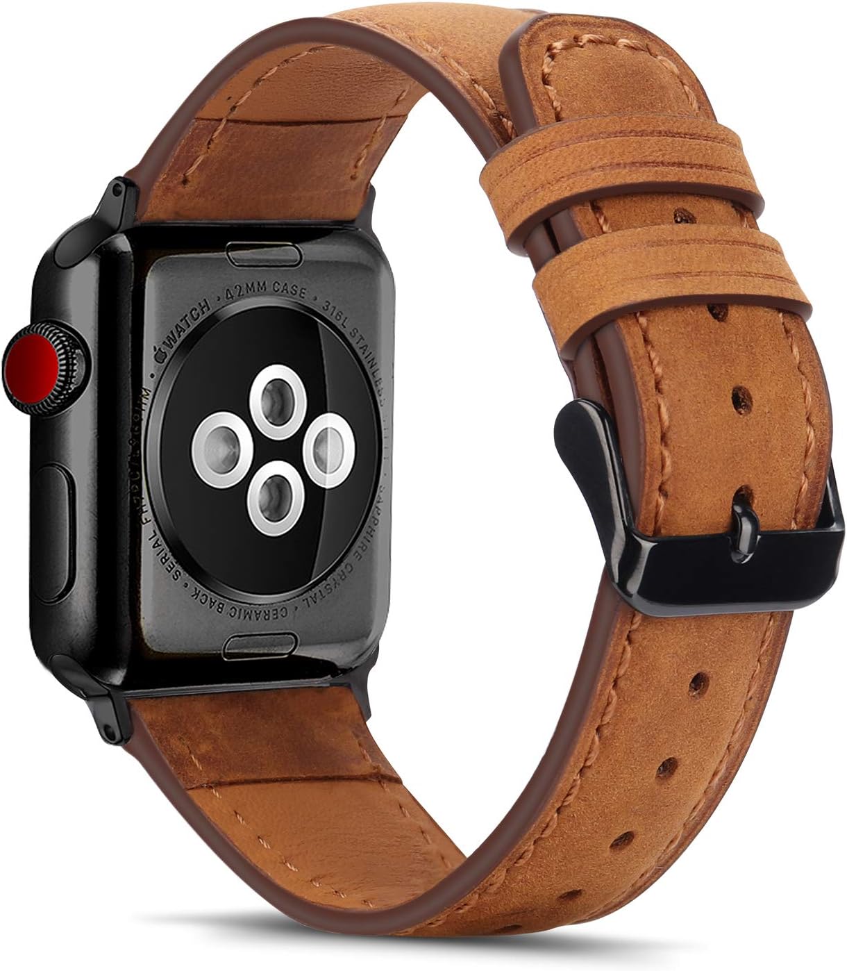Tasikar Bands Compatible with Apple Watch Strap 42mm(Series 11/10) 41mm 40mm 38mm men Genuine Leather Replacement Bracelet Band Compatible with iWatch SE Series 11 10 9 8 7 6 5 4 3 - Image 3