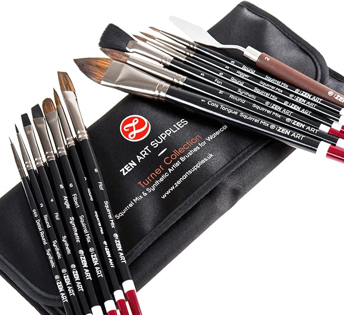 Pennelli Professionali per Acquerelli, Guazzo e Acrilici Fluidi