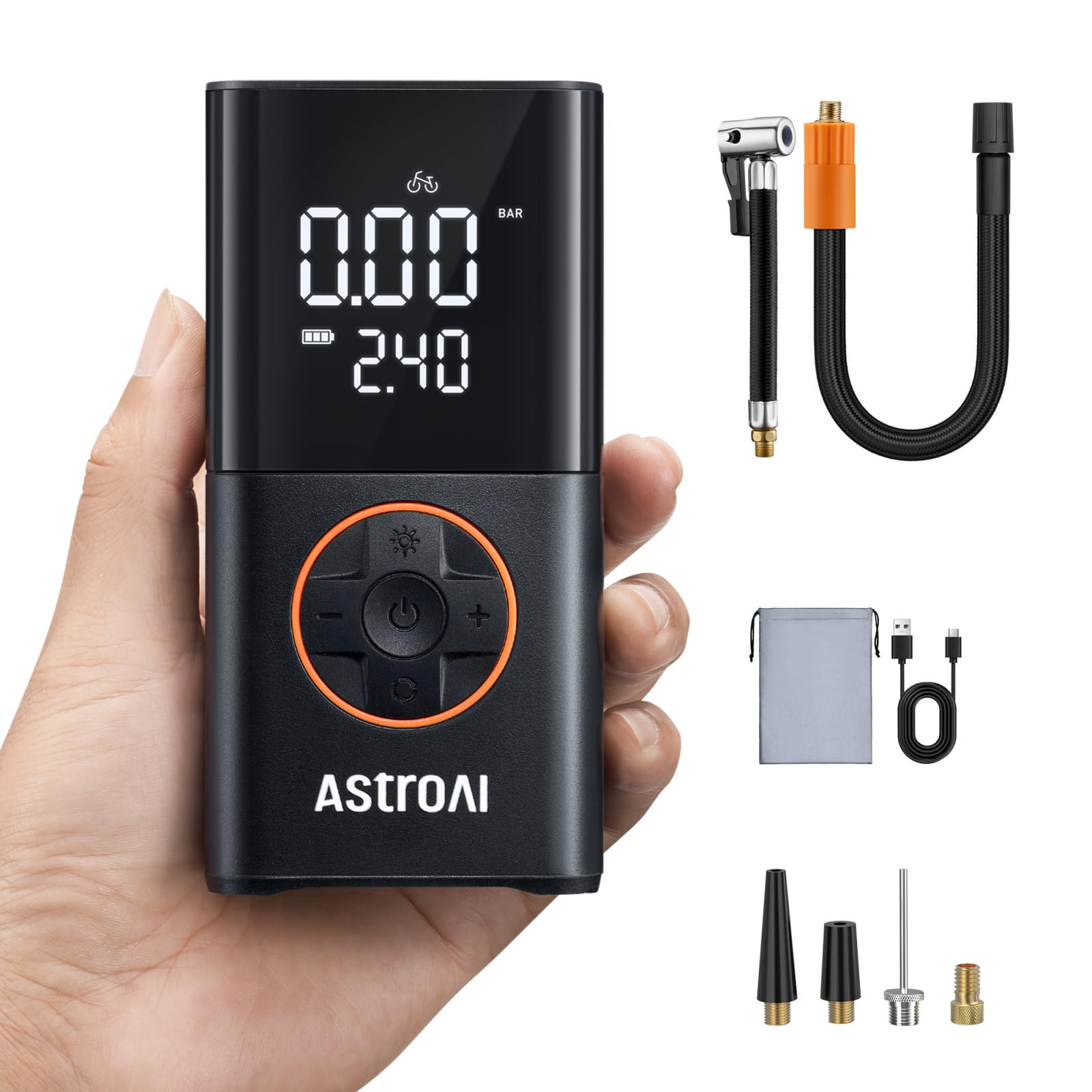 AstroAI Kabellose Elektrische Luftpumpe, Tragbare Akku Fahrradpumpe