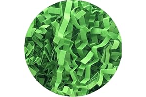 RRBOLAL Crinkle Cut Paper Shred Filler (2LB) for Easter Basket & Gift Filling,Shredded Paper for Gift Box,Crinkle Paper for Wrapping & Packing Box Filling (green)