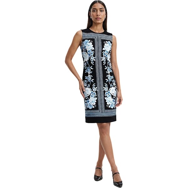 Calvin Klein Womens Embroidered Floral Aline Black/Gold 10 at Amazon  Women's Clothing store
