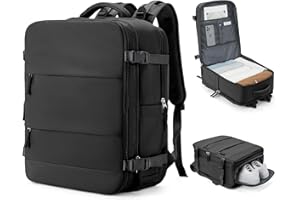 coowoz Large Travel Backpack Carry On for Women Man Black Waterproof Gym Backpack with Laptop Compartment Mochila de Viaje Teacher Personal Item Backpack Rucksack Airplane Accessories Must Haves