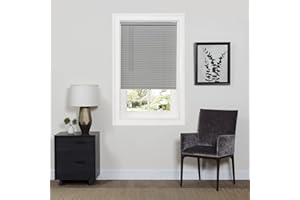 ACHIM HOME FURNISHINGS Cordless Room Darkening Mini Blind - 29 Inch Width, 64 Inch Length, 1" Slat Size - Gray - Cordless GII Deluxe Sundown Horizontal Windows Blinds for Interior by Achim Home Decor