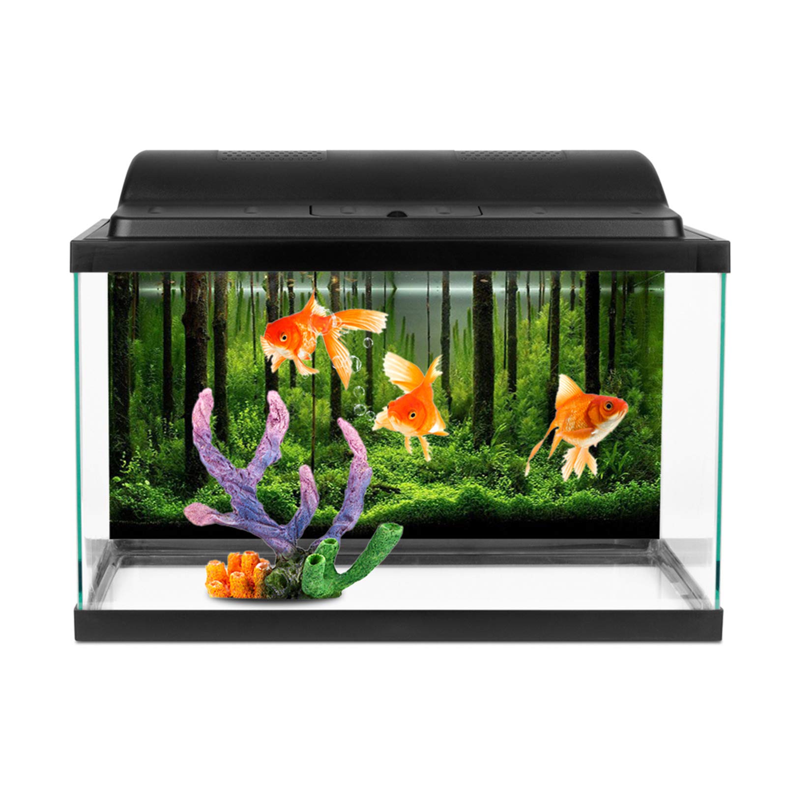 PVC Fish Tank Background Adhesive Underwater Forest Tank Background Poster Backdrop Decoration Paper (122 * 46cm)