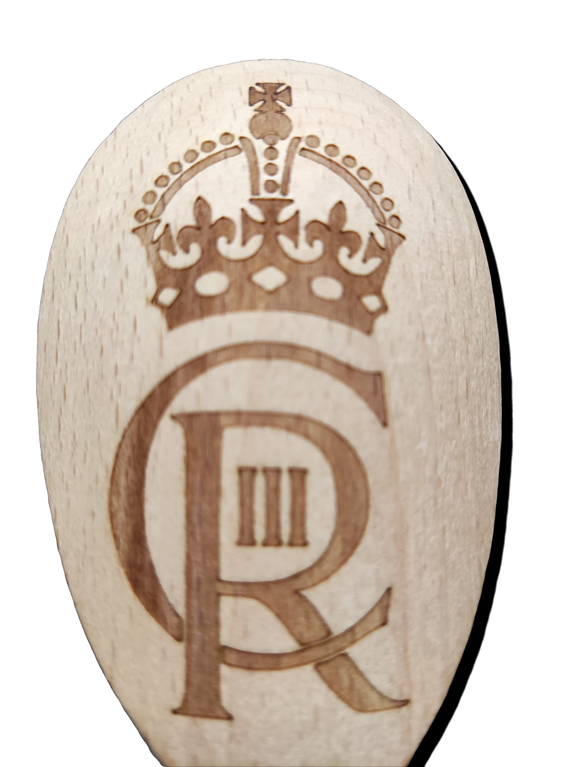 King Charles 3 3RD III Inspired Wooden Baking Spoon Royal Cypher Gift Monarch Present