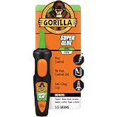 Gorilla Super Glue Gel Pen, 5.5 g, Fast-Setting Adhesive | Impact Resistant, Anti-Clog Cap, Bonds Plastic, Wood, Metal, Ceramic, and More