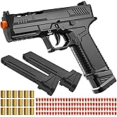 Soft Bullet Toy Gun with Shell Ejecting, Fidget Gun Toy with 120 Soft Bullets,18 Shells, and 2 Magazines, Educational Toy Model, Christmas Birthday Gifts for Boys Girls Kids & Adults Age 8+(Black)