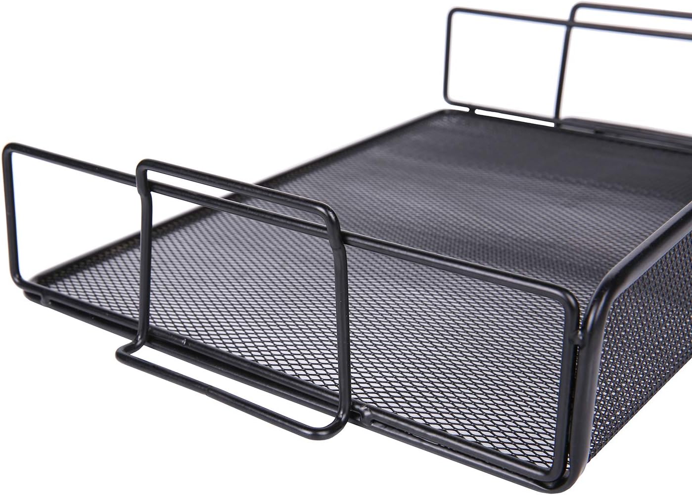 Exerz Letter Trays 2pcs Stackable Paper Sorter/Desk File Tray/Desk Organiser - Metal Rack - Office, School, Home - Black - Image 4
