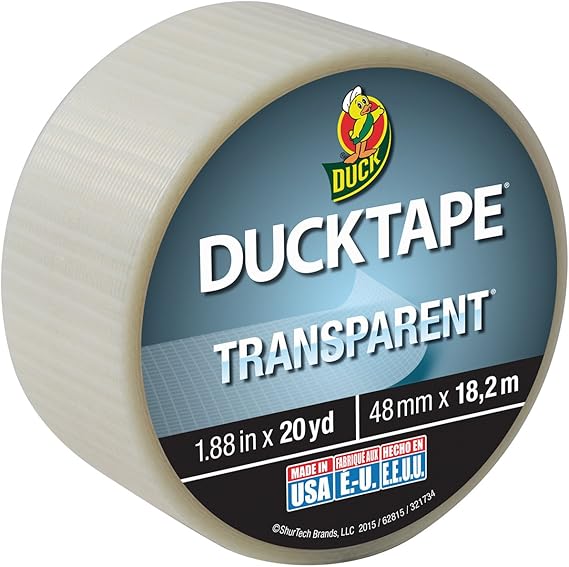 Shurtech 241380 Transparent Duck Tape 1.88 Inches X20ydClear