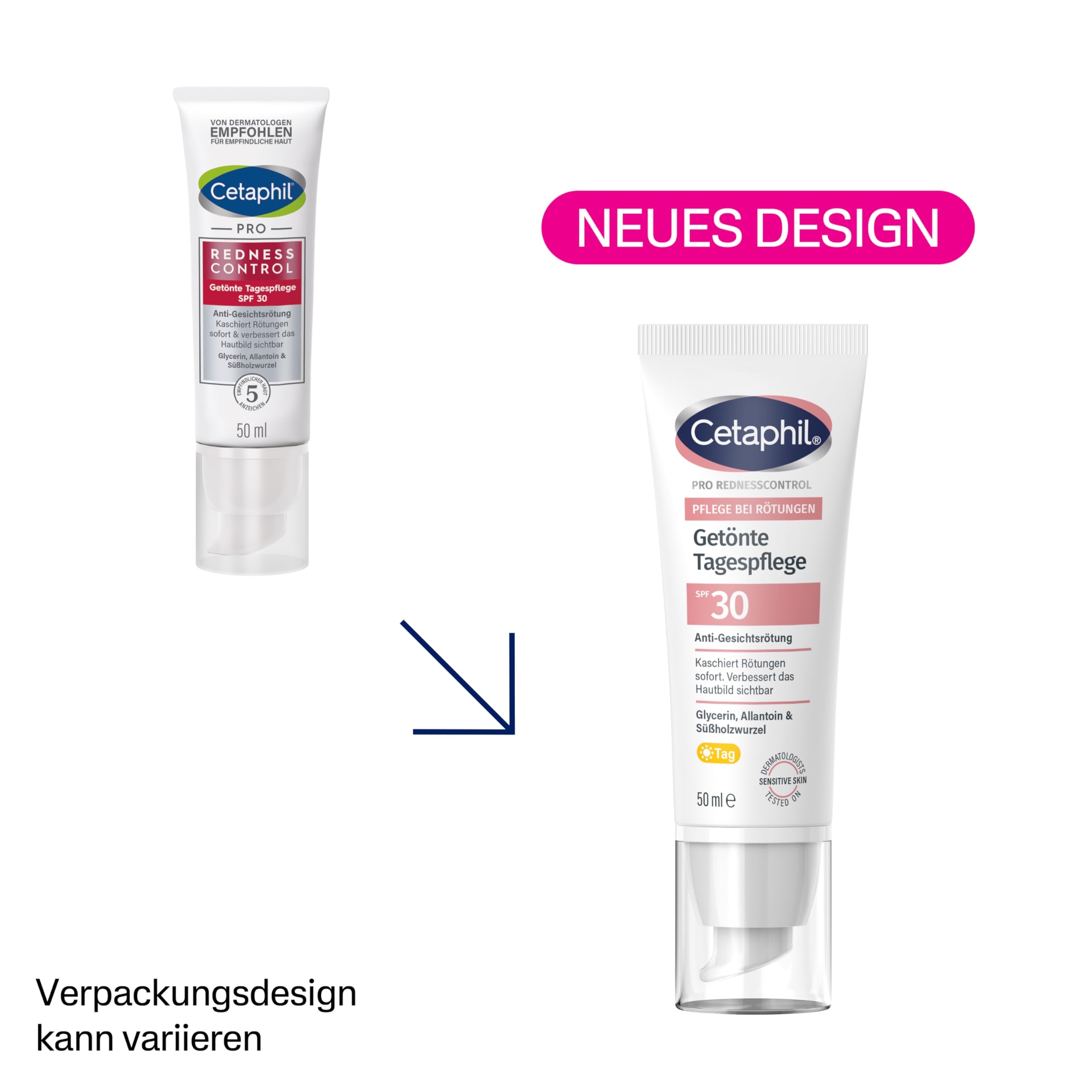 CETAPHIL PRO RednessControl Getönte Tagespflege SPF 30, 50ml, Kaschiert Hautrötungen sofort und gleicht den Hautton sichtbar aus, Spendet intensiv Feuchtigkeit, Schützt mit Lichtschutzfaktor 30 2
