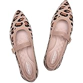 Frank Mully Women's Mesh Flats Mary Jane Shoes Pointed Toe Lightweight with Adjustable Instep Strap Knit Flat Shoes for Women Dressy Casual Washable Walking Shoes